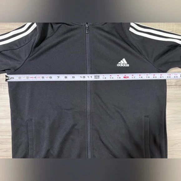 adidas Black Jacket with White Sleeve Stripes - Picture 5 of 11